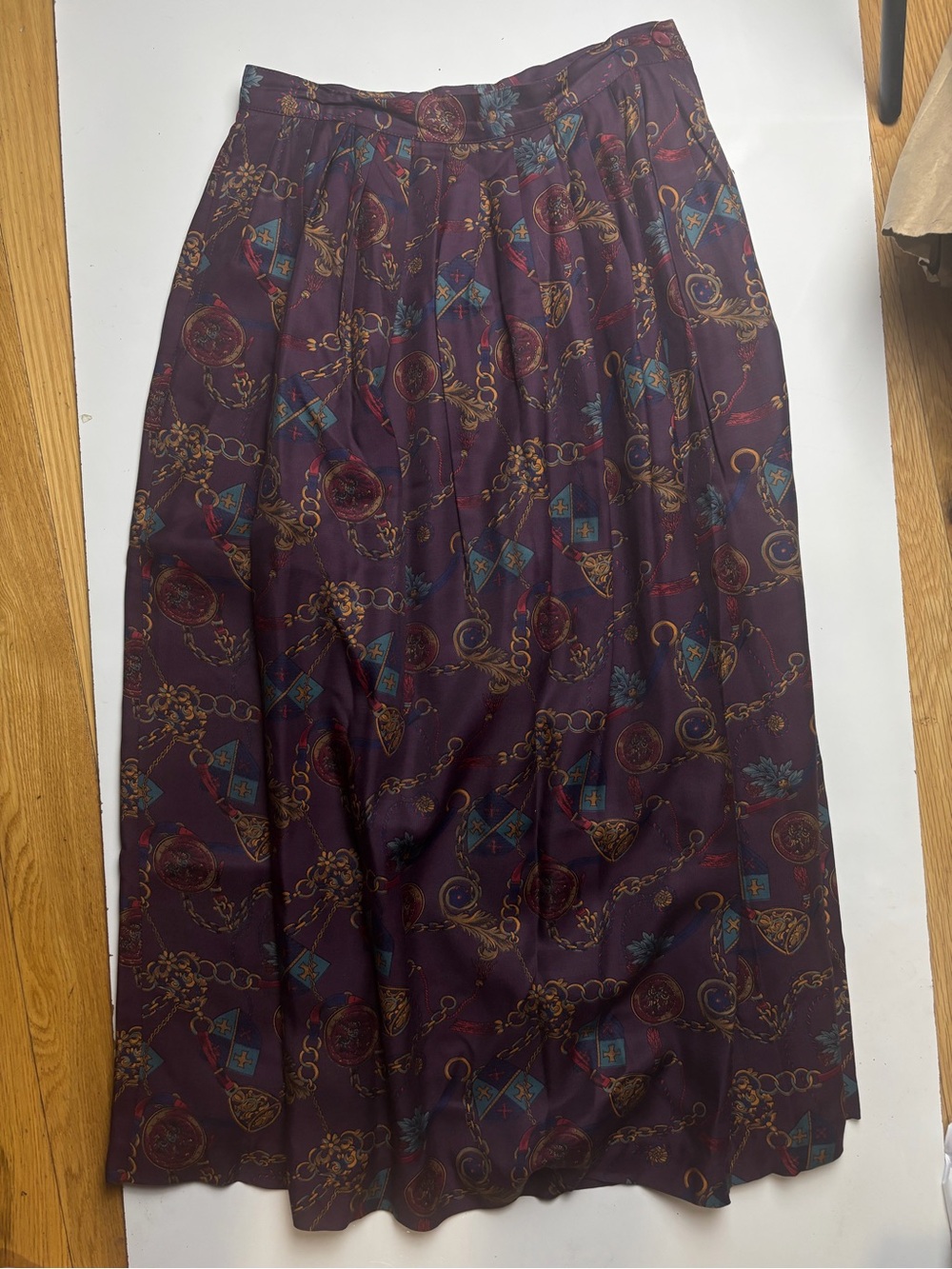 Deans of Scotland Burgundy Printed maxi Skirt